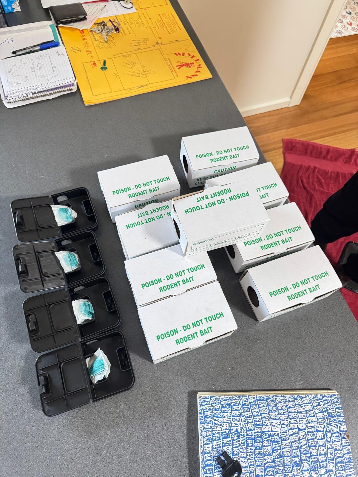 APVMA approved mice extermination baiting treatment applied at a Melbourne home